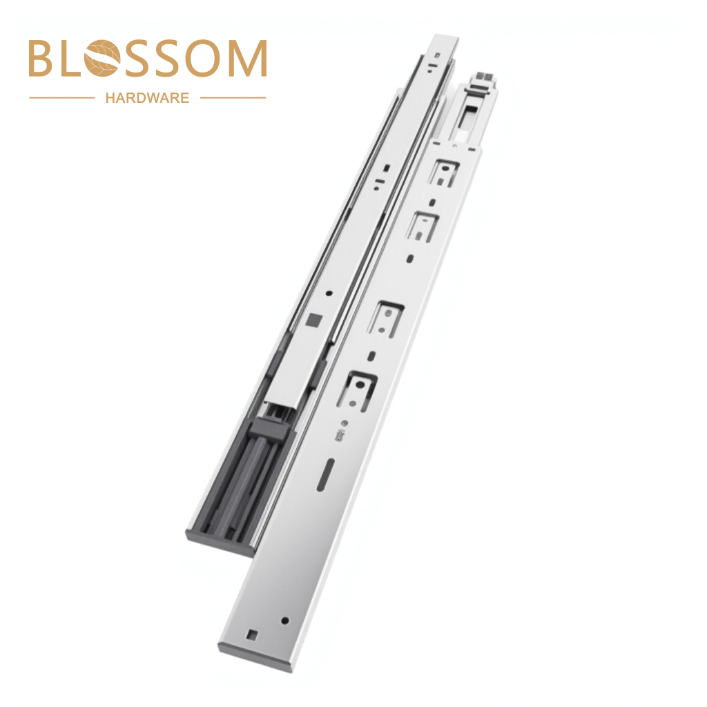 Three Stage Soft Close Ball Bearing Slide for Heavy Duty Drawers